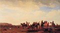 Indios que viajan cerca de Fort Laramie luminismo paisajes Albert Bierstadt